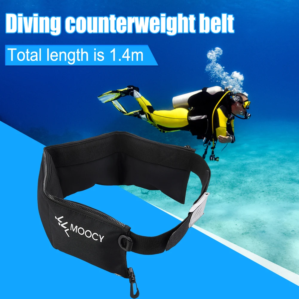 Scuba Diving Weight Belt Portable Snorkeling Diving Weight Belt Bag with 4 Pockets Tech Dive Webbing Straps Harness Accessories