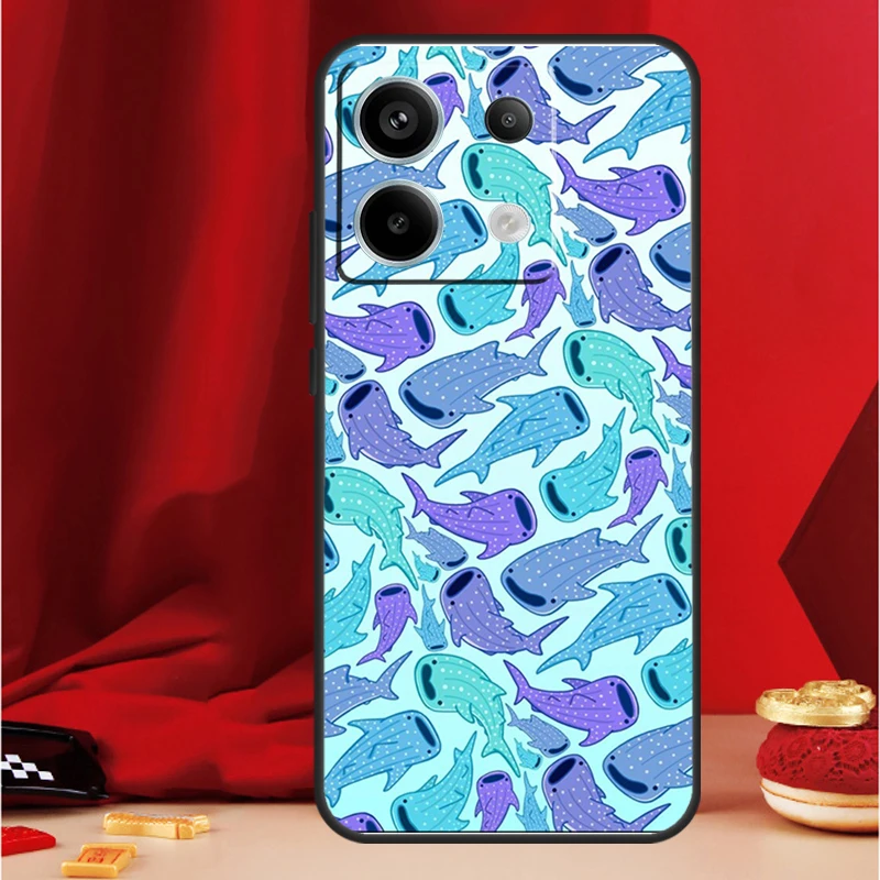 고래 상어 Funda Xiaomi Redmi 13C 12 9C 10C 12C Redmi 참고 13 9 10 11 12 Pro 9S 10S 11S 12S 케이스