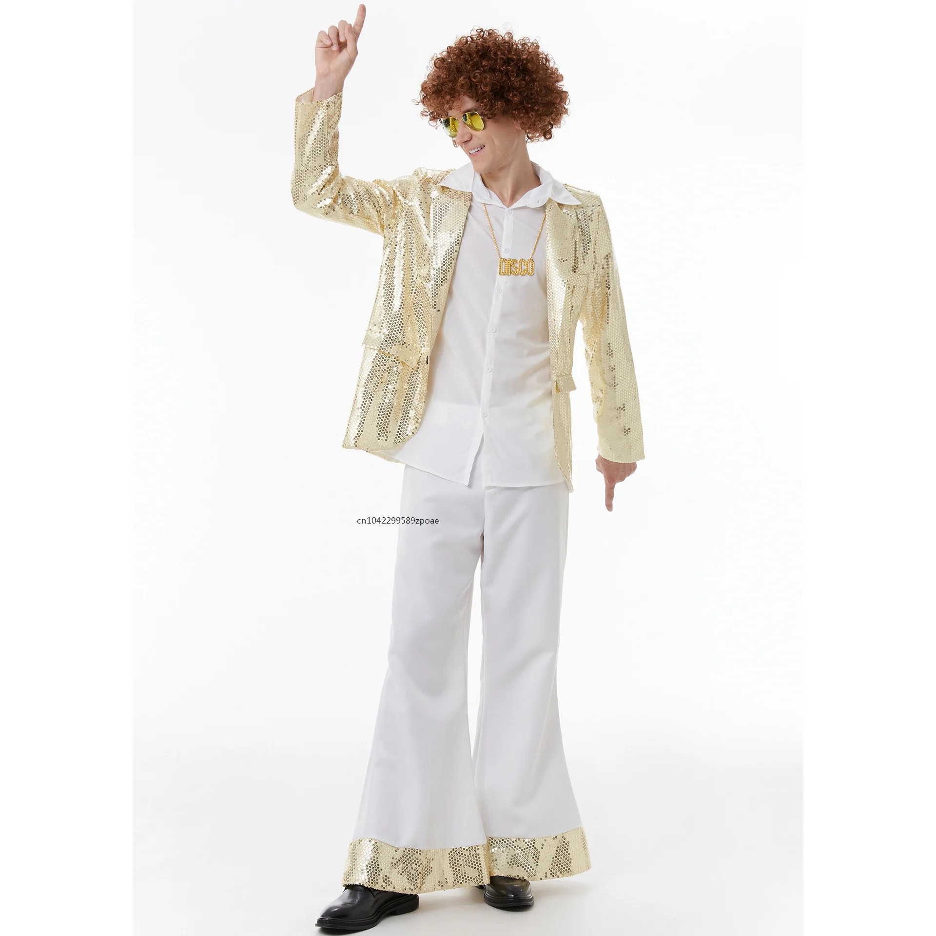 

M-XL 70-е годы, средневековая ретро-мужская дискотека, сценическая одежда, диско-одежда, Хэллоуин, карнавал, горячая танцевальная одежда 2024