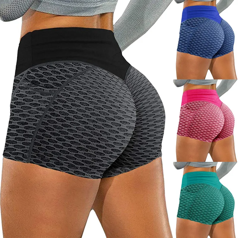 

Krisnanas Women's Solid Color High-Waisted Hip Lift Tight Sports Shorts for Going out Casual Sports