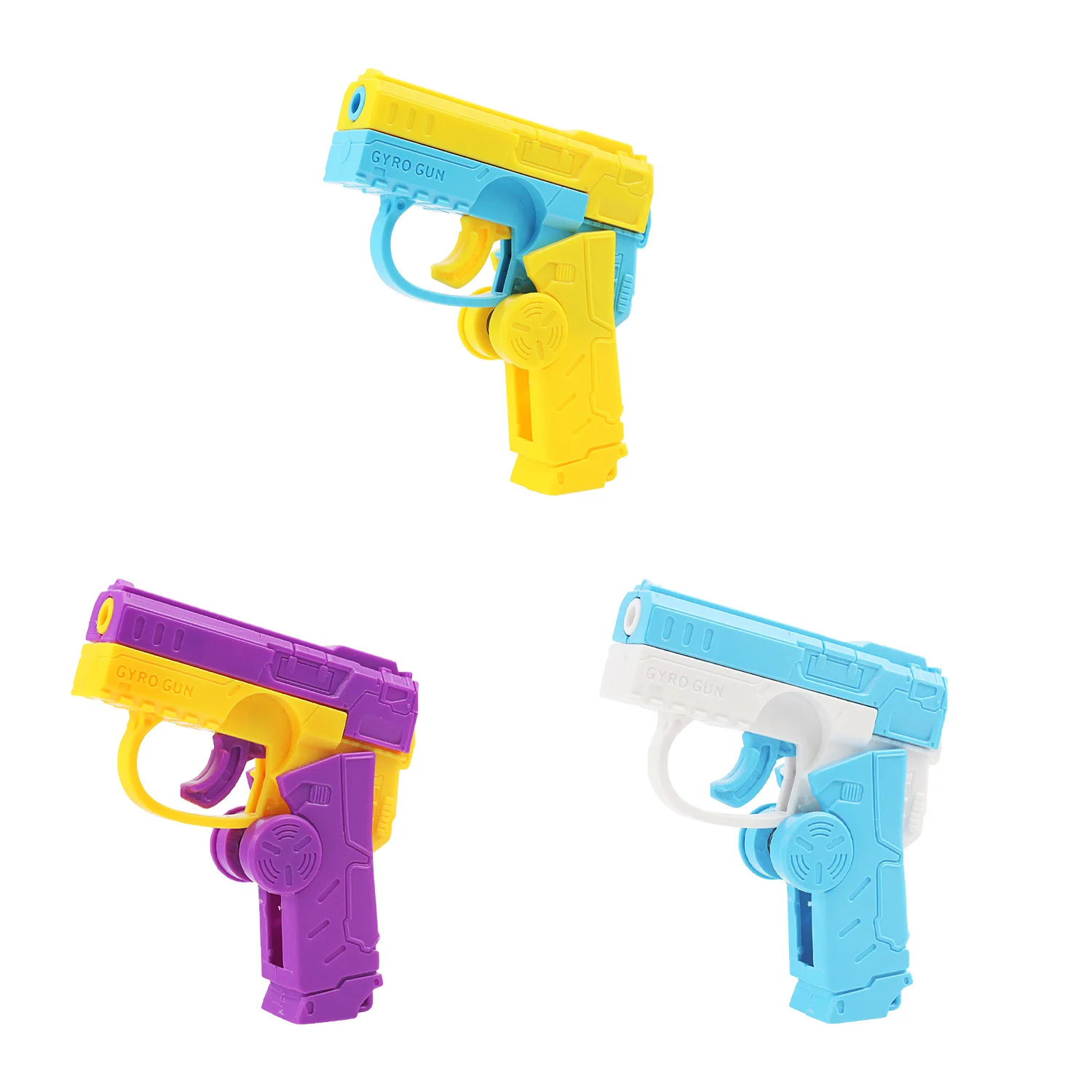 

Fingertip Gyroscope Rotating Carrot Gun 2-in-1 Linkage Rifle Mini Folding Handgun Decompression Toy