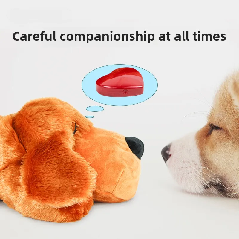 Pet Soothing Toy Plush Heartbeat Puppy Behavior Training Nesting Anxiety Relieves Sleep Assistance Durable Dog Chewing Toy