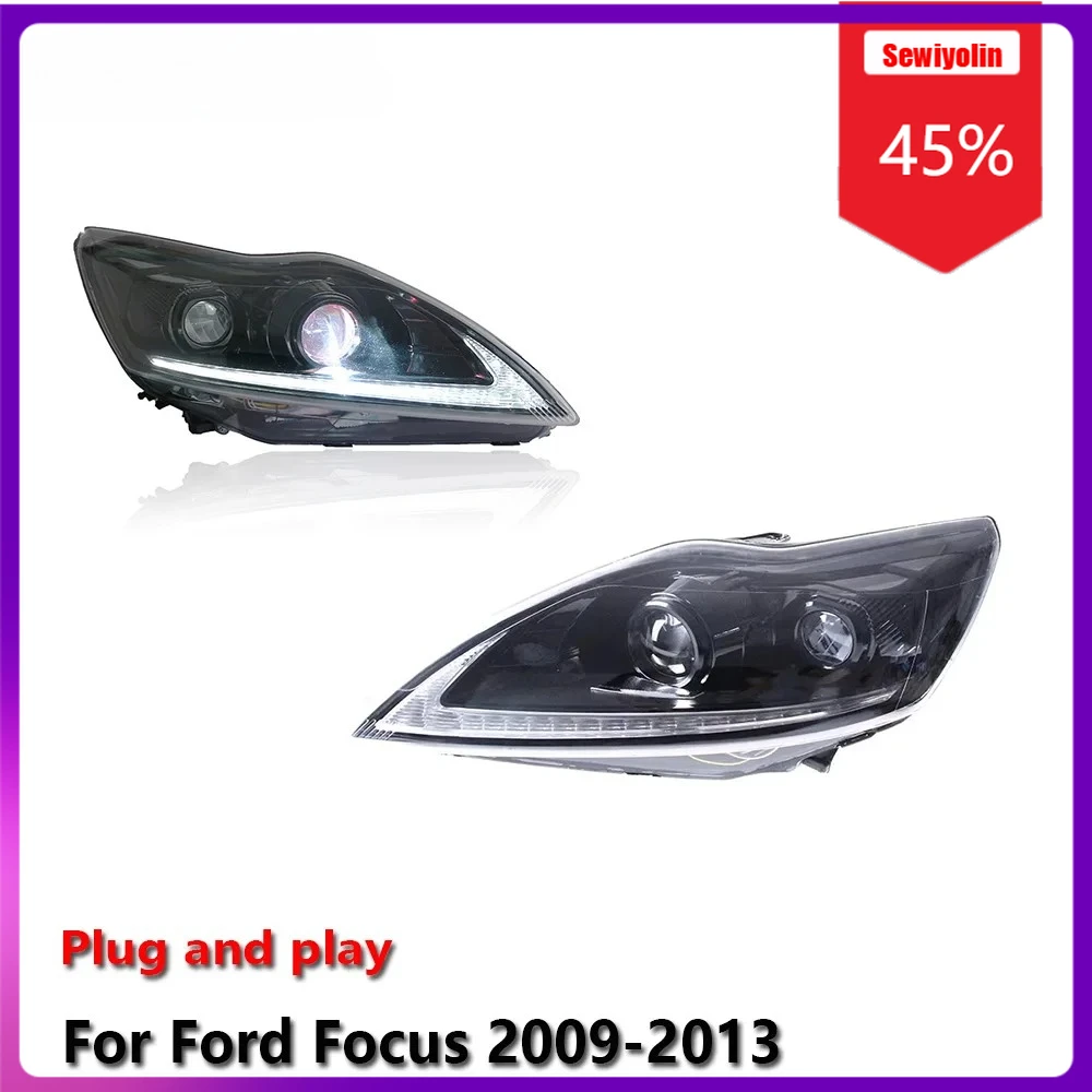 

Sewiyolin Car LED Lamp Headlight Assemblies For Ford Focus 2009-2013 Fog DRL Brake Turn Signal Lamp