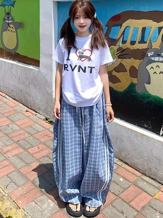 시미타르 팬츠 여성용 빈티지 봄 대나무-면 오버사이즈 카고 스타일 아웃도어 와이드 레그 멀티 포켓 미니멀리즘 Y2K