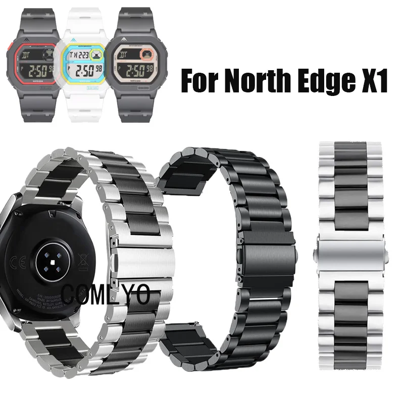 

Для NORTH EDGE X1 умный ремешок для часов из нержавеющей стали, металлический браслет, мужской ремень