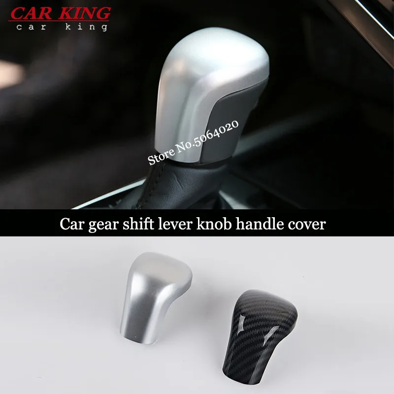 

ABS Carbon fiber Car gear shift lever knob handle cover trim Sticker Car styling For Toyota Yaris 2020 2021 Accessories 1pcs