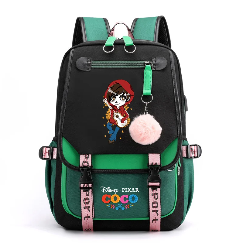 MINISO Coco School Bag for Boys Girls Teenager USB Charging Laptop Backpacks Women Men Rucksack Travel Bag Mochila