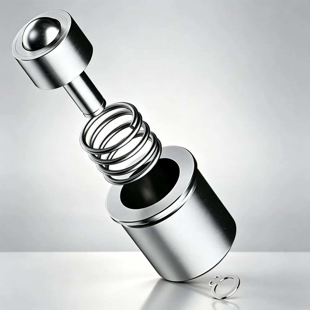 Plunger Type Ball Transfer Unit Press‑in External Thread Bull Eye Bearing Universal Ball For Conveyor System Material Handling