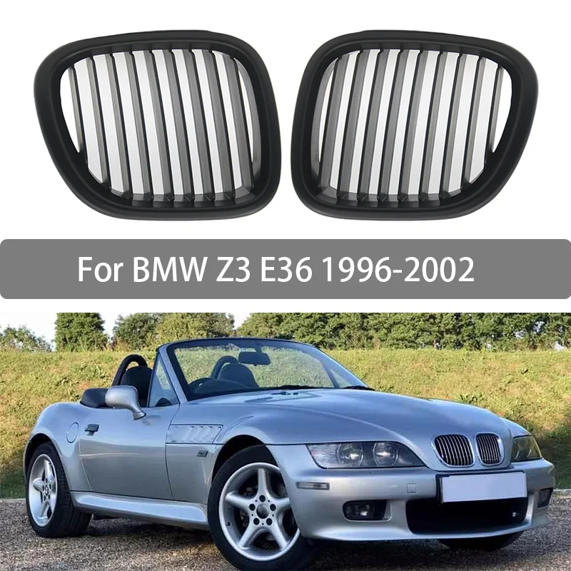 

Пара передних решеток капота, матовая черная решетка для BMW Z3 1996, 1997, 1998, 1999, 2000, 2001, 2002, 51138397503, 51138397504