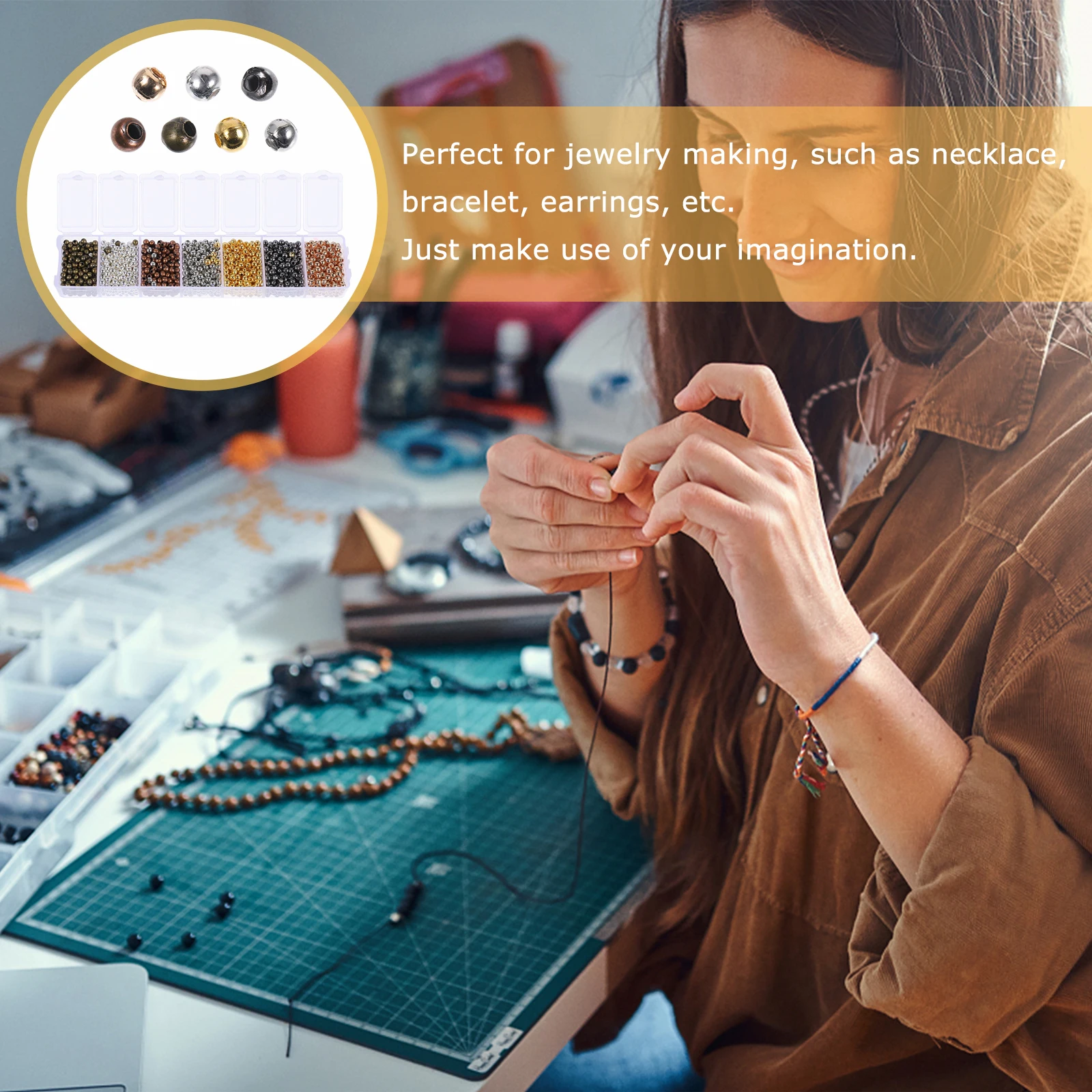 

Electroplating Round Beads Iron Material Birthstone Earrings Accessory Supply Jewelry Making Parts DIY Craft Decorations For