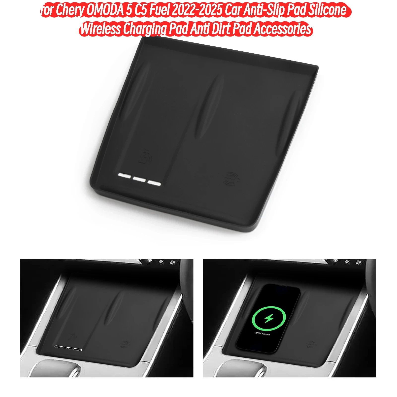 for Chery OMODA 5 C5 Fuel 2022-2025 Car Anti-Slip Pad Silicone Wireless Charging Pad Anti Dirt Pad Accessories
