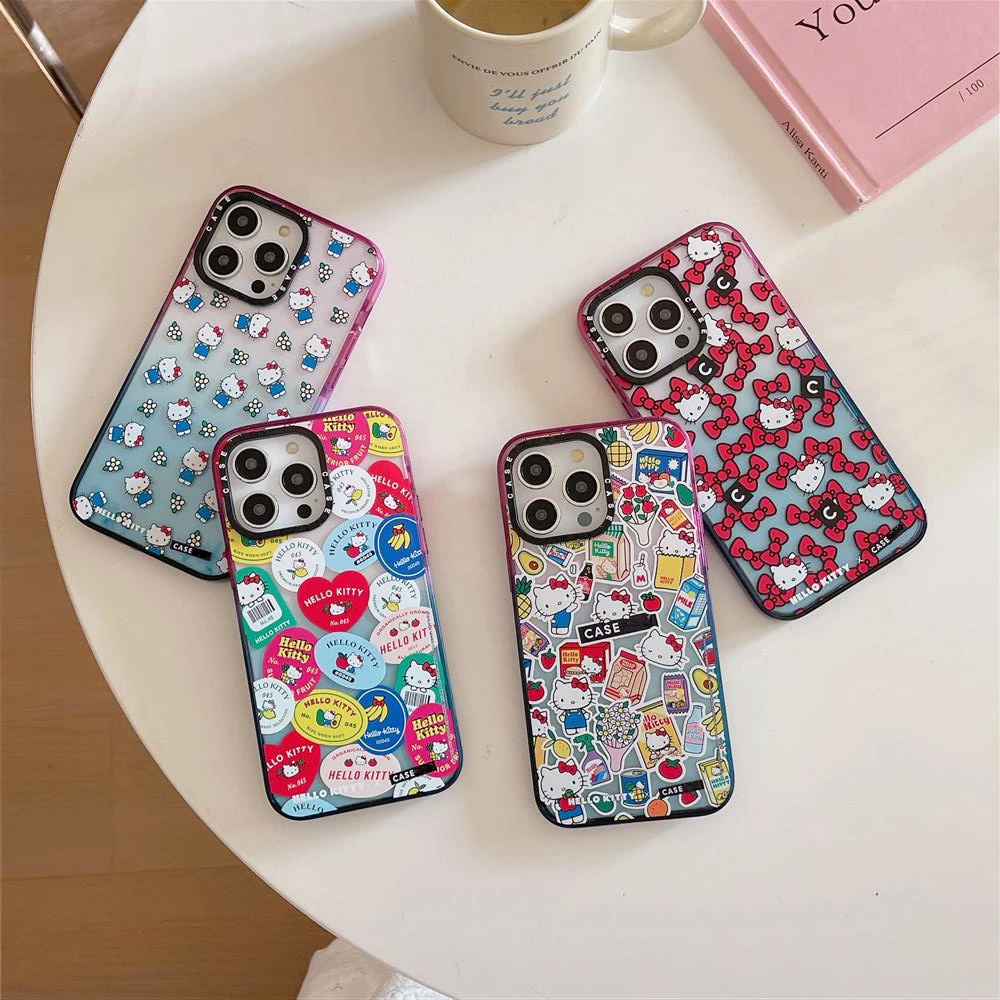 Sanrio Hello Kitty Cotton Candy Acrylic Phone Case With MagSafe For iPhone 16 15 14 13 12 11 Pro Max Plus Cartoon Cute Anti-drop