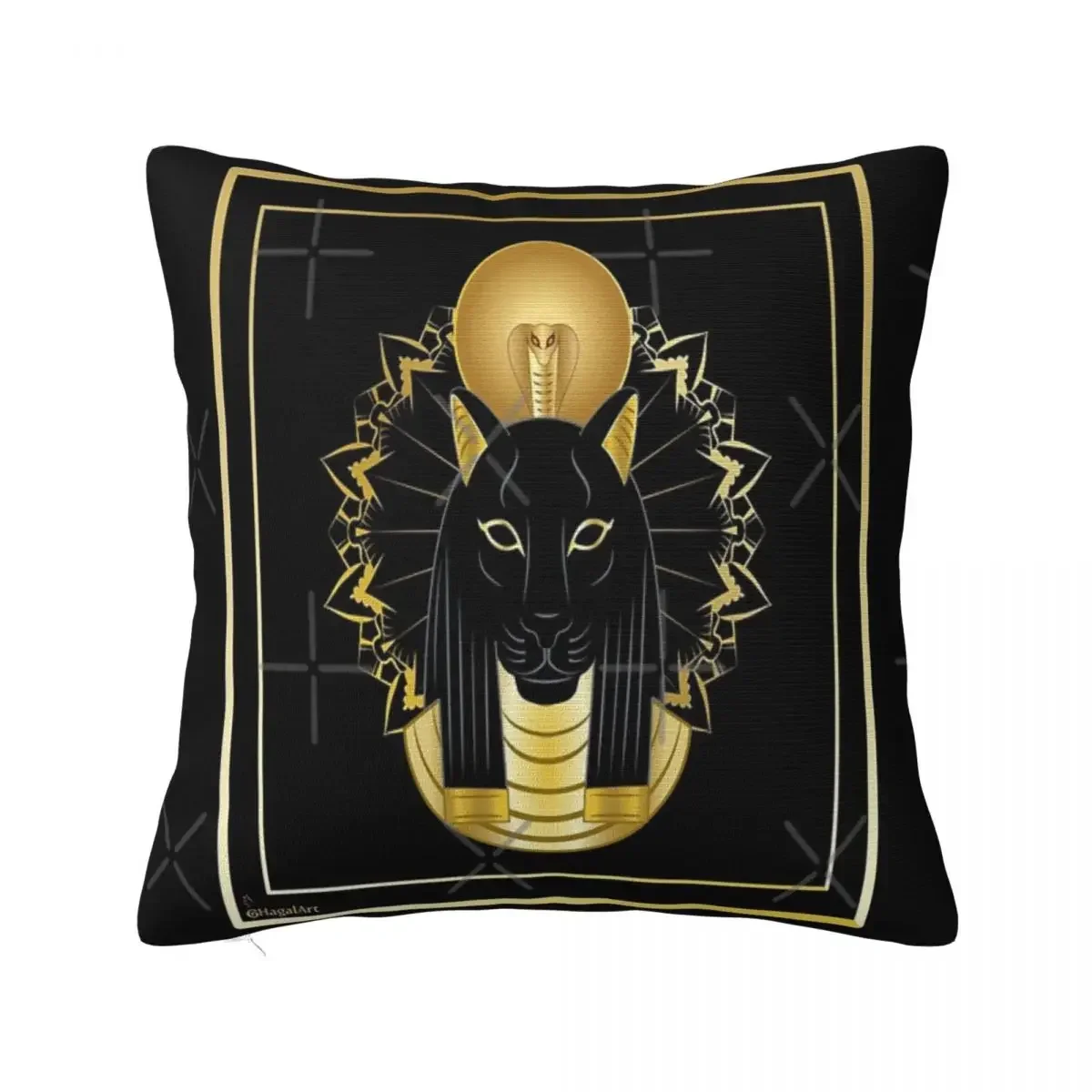 

The Egyptian Goddess Sekhmet Pillowcase Cushions Summer Zipper Personalized White Pillowcase Customizable