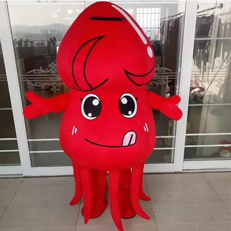 

CySquid Cartoon Doll Suit Octopus Adult Walking Props Plush Marine Animal Mascot Costume Halloween Party Funny Dressing