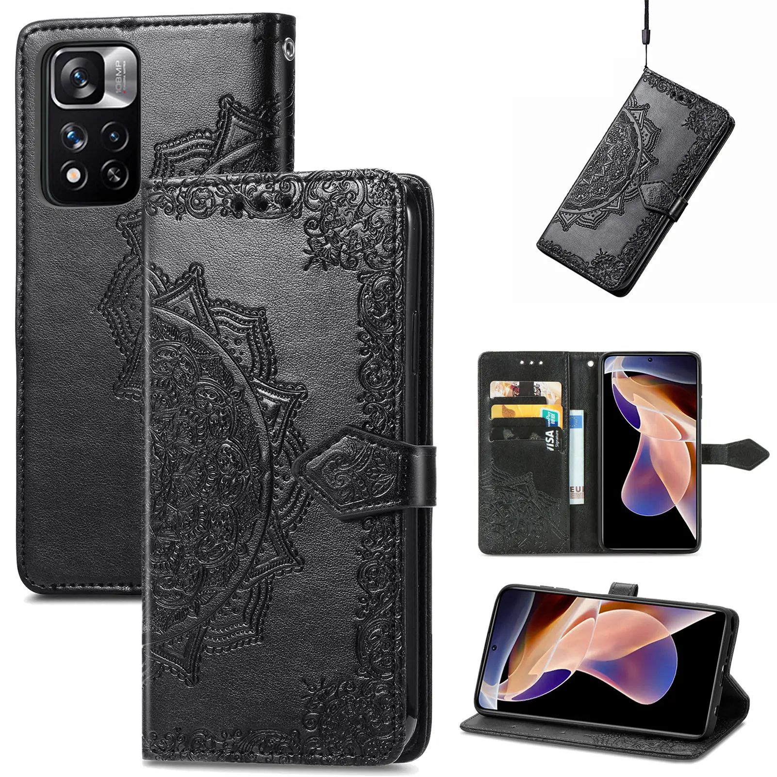 

Shockproof Flip Leather Case for Xiaomi POCO M4 Pro 5G NFC M 4 POCOM4 Card Pocket Phone Cover