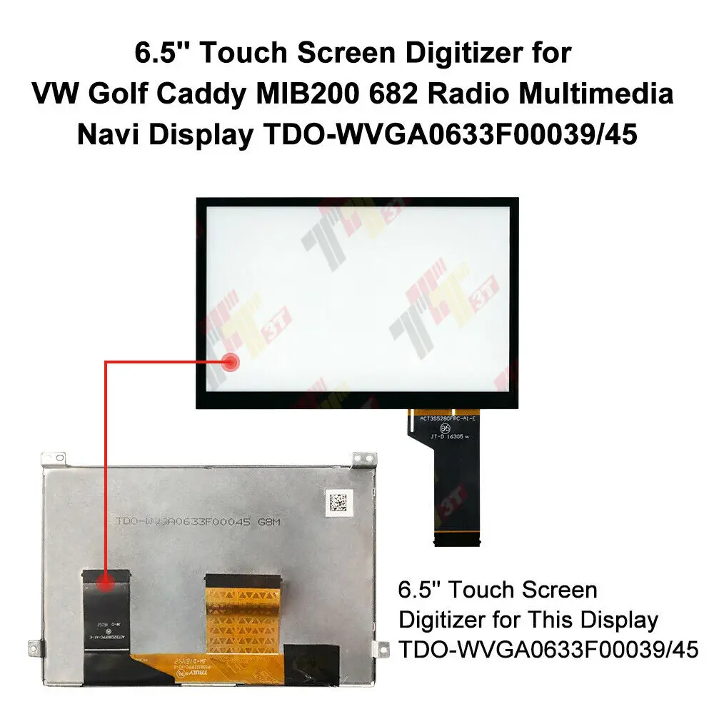 New 6.5'' Touch Screen MIB200 682 For VW Golf Caddy Amarok Radio Multimedia Navi TDO-WVGA0633F00045