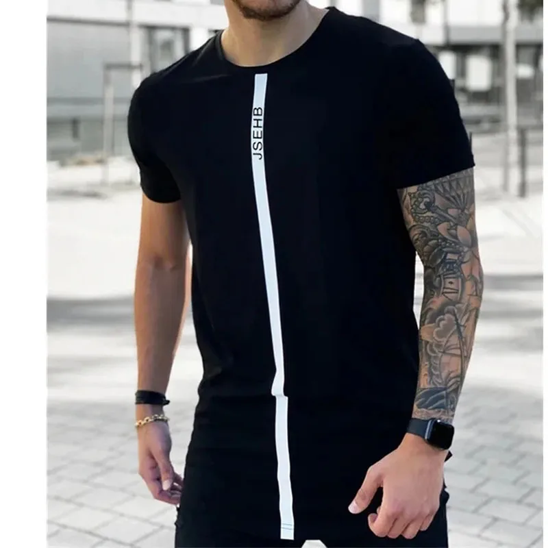 2024 NEW Summer Running tight men T Shirt Short Sleeve cotton Bodybuilding Sports T-Shirt Fitness sportswear Men Gyms Tees Tops