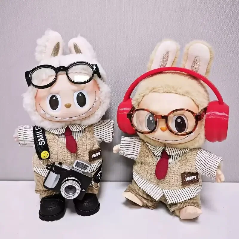 

For Labubu 17cm Macaron Color Cotton Doll Earphone Accessories 10cm Fashion Earphones Cute Doll Earphones
