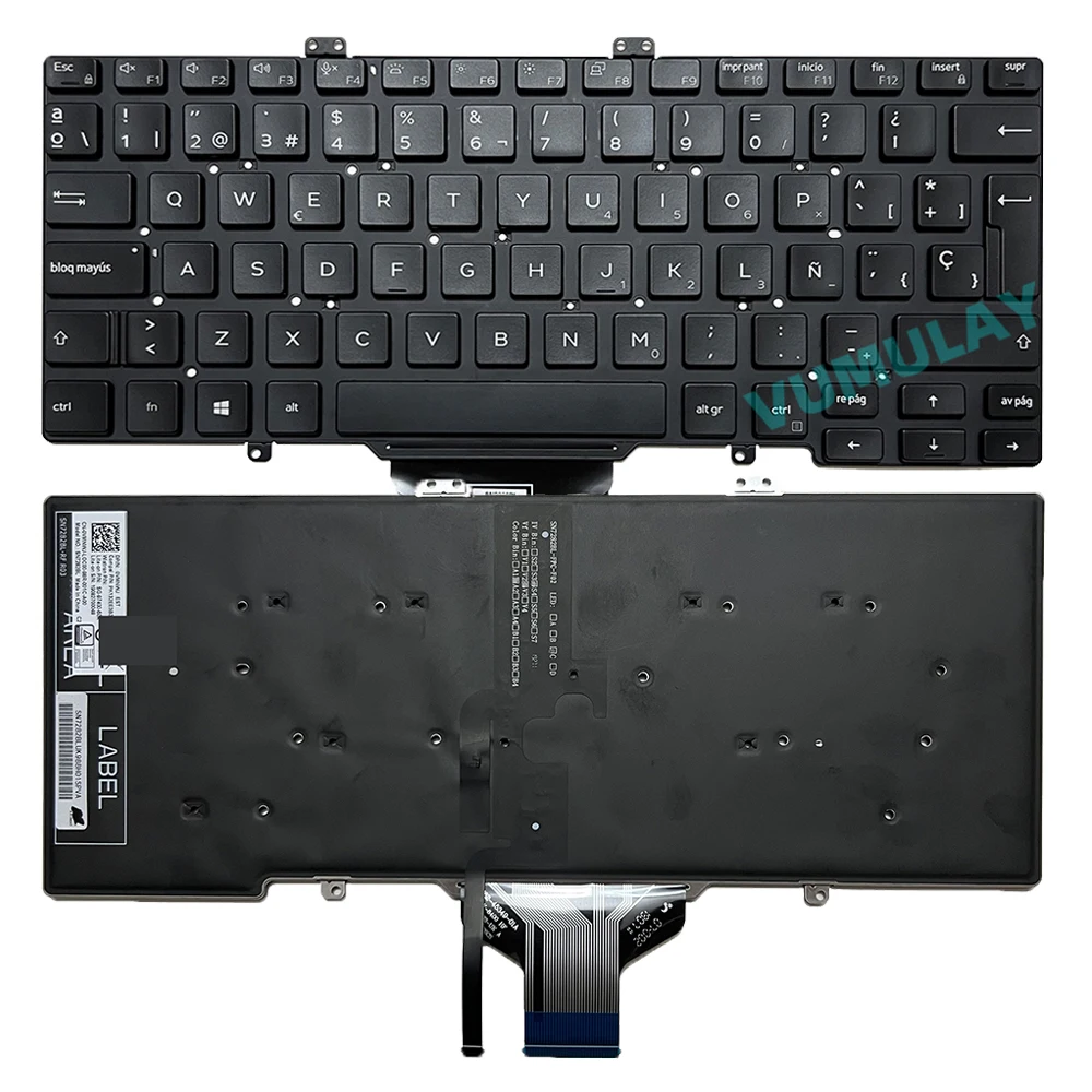 Teclado retroiluminado Espanhol/AZERTY para DELL Latitude 5400 Chrome P98G P98G005 7400 0Y1F5W SG-97400-29A SN7282BL 0VTHGH SN72B2BL