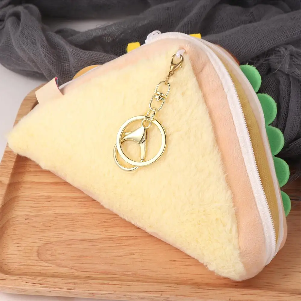 Bolsa de almacenamiento creativa de sándwiches y hamburguesas, Bolso pequeño de felpa portátil de princesa, billetera Kawaii Zero de dibujos animados para niñas