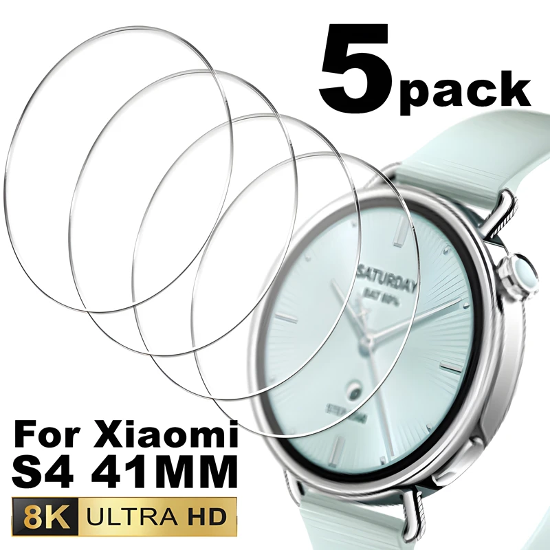 1/5Pcsป้องกันฟิล์มสําหรับXiaomiนาฬิกาS4 41 มม.Smartwatchเต็มรูปแบบกระจกนิรภัยป้องกันหน้าจอสําหรับMiนาฬิกาS4 41 มม.