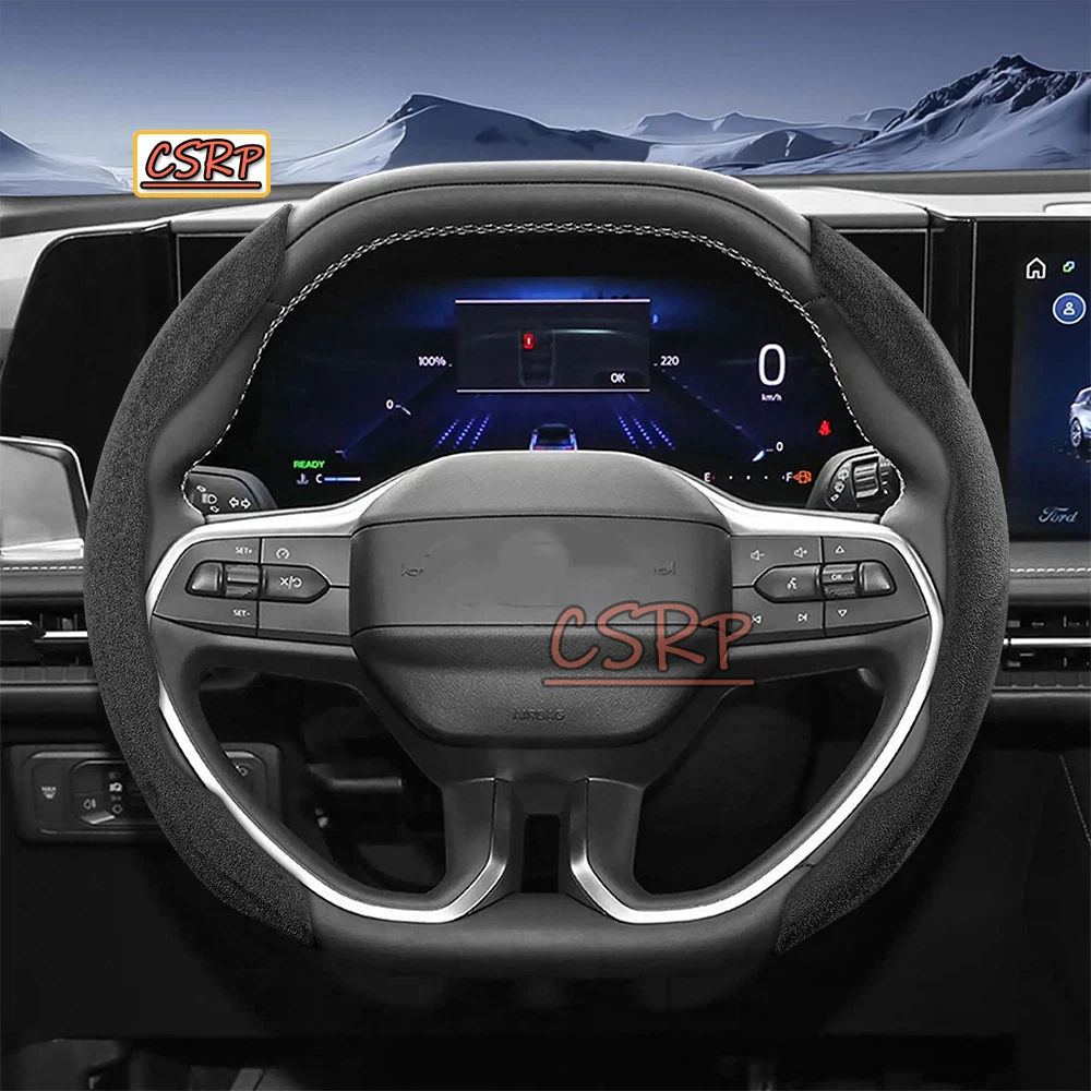 Volante de gamuza para Ford F-150 Super Duty Ranger E-Transit Puma Explorer Kuga Escape Maverick Mustang Mach-E Sport