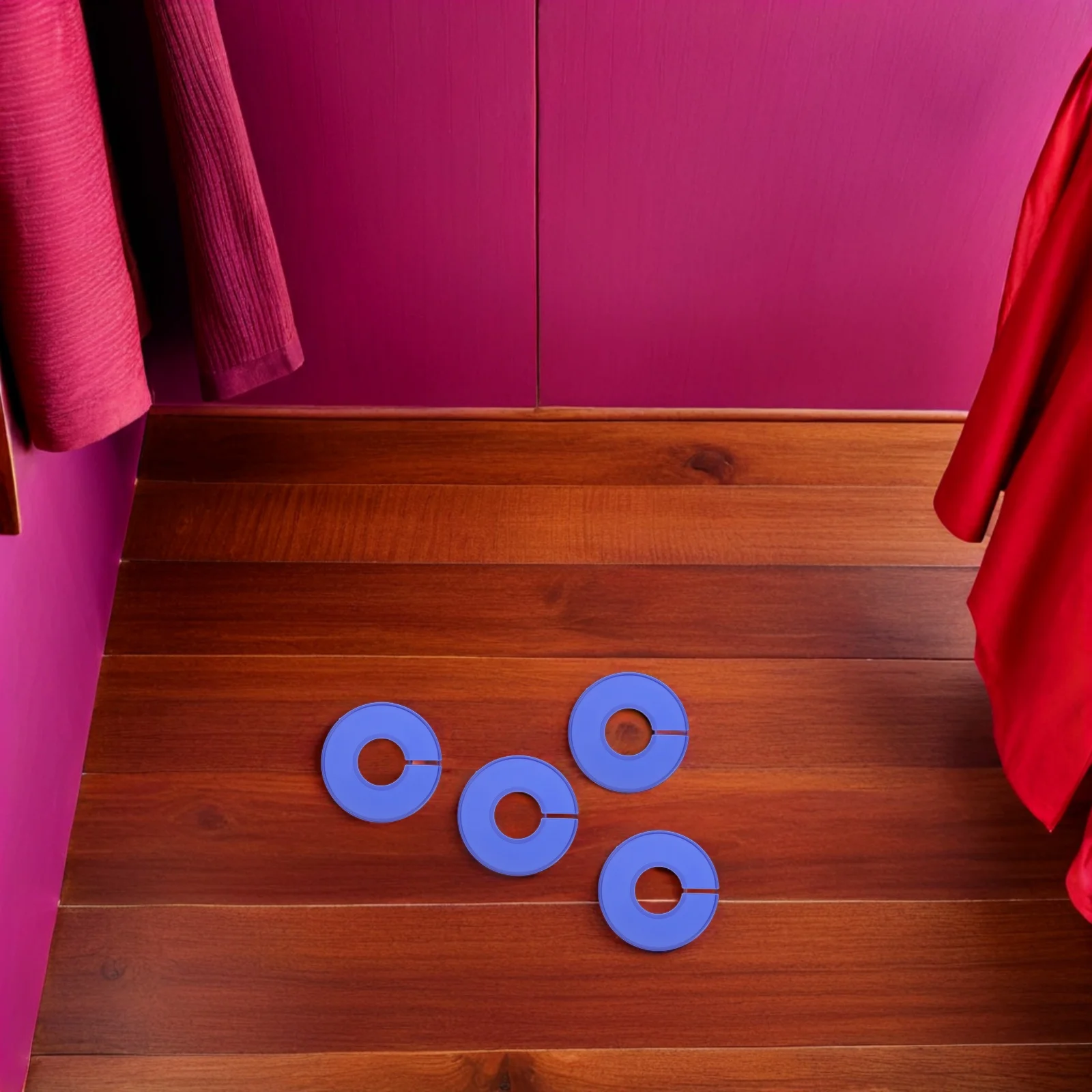 

20Pcs Round Plastic Clothing Size Dividers Closet Hanger Rod Organizer Wardrobe Storage Separator Rings Closet Hanger Rod