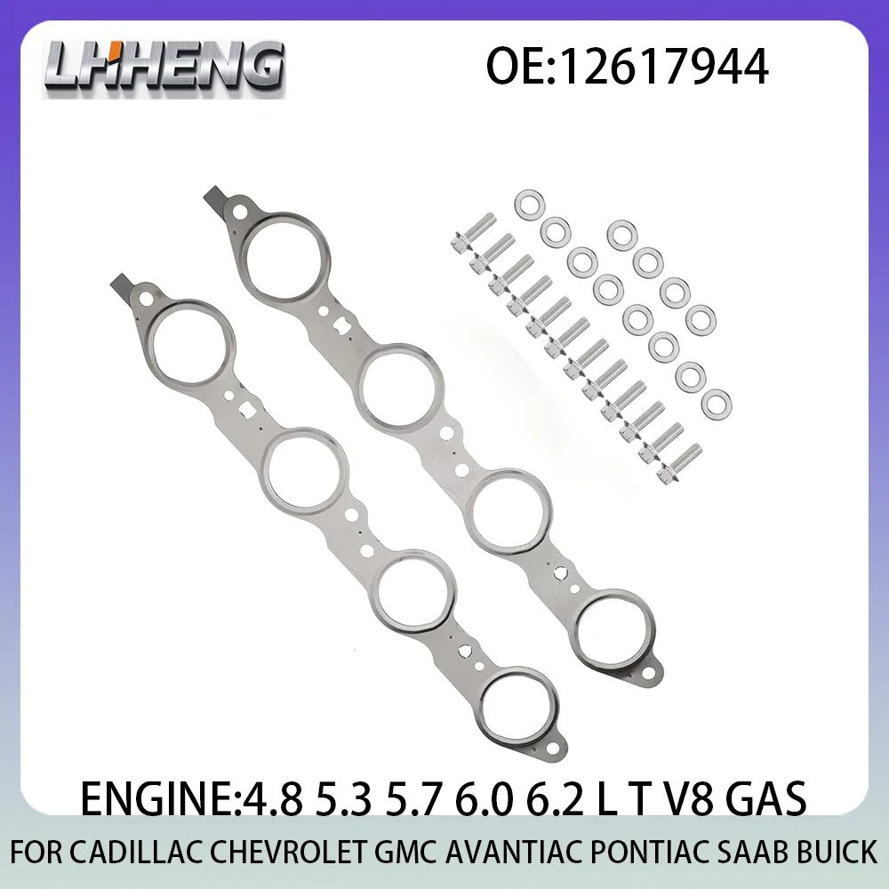 Junta de cabezal del colector de escape para CADILLAC CHEVROLET GMC SAAB BUICK HUMMER ISUZU 4,8 5,3 5,7 6,0 6,2 L T 19-12 6506775AA
