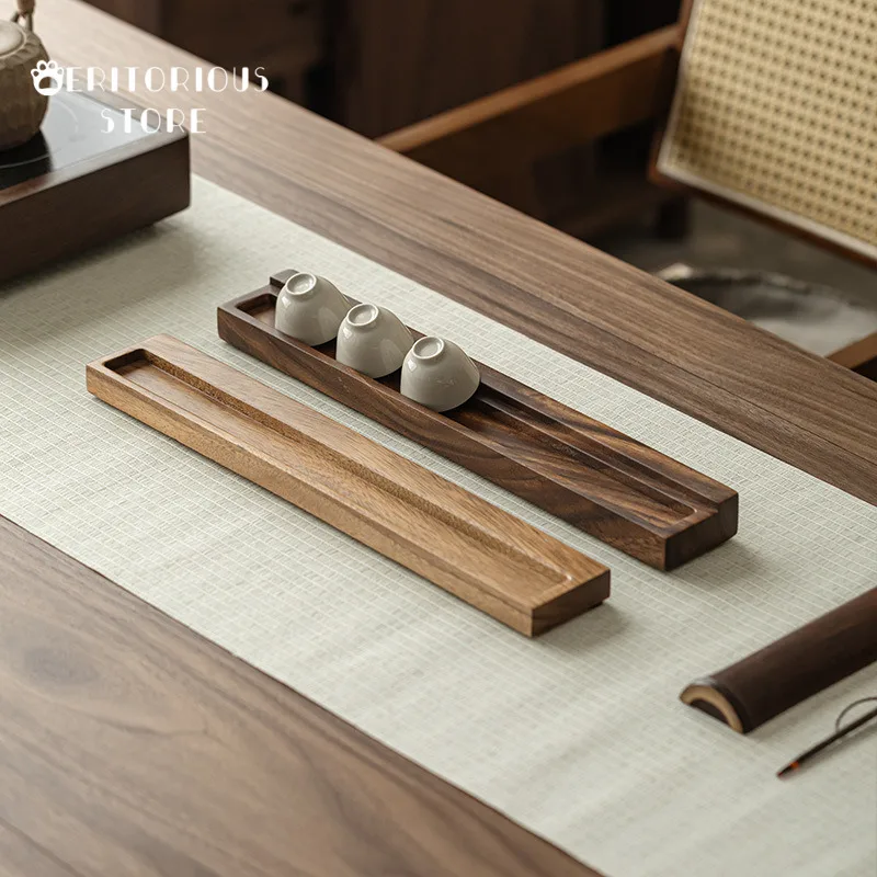 

antique Walnut table Cup Holder Solid Wood holders tea Cup Stand tea tool Storage handmade Coasters Tea Ceremony Accessories