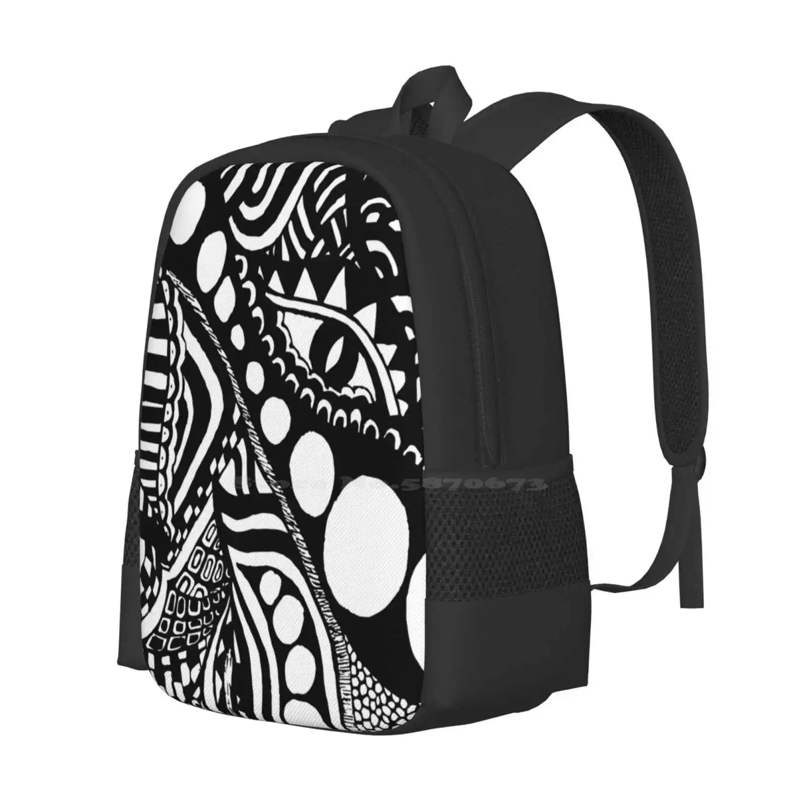 Tas ransel sekolah Zentangle tinta Mandala, tas ransel motif bunga, motif lucu, tas punggung modis, tas sekolah terlaris, gambar burung