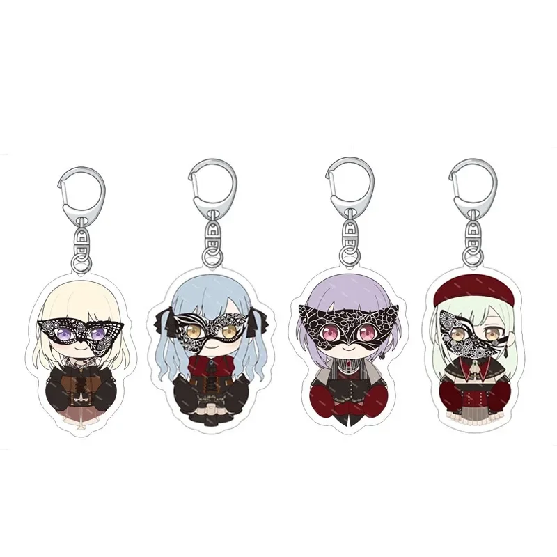 Anime Music Dream Acrylic Keychain Cartoon Figure Toyama Kasumi Hanazono Tae Ushigome Rimi Pendant Keyring Jewelry for Girl Gift