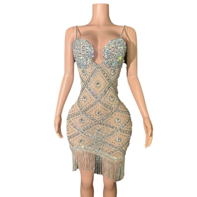 Suspender เพชร Slim Temperament วันเกิด PARTY จัดเลี้ยงโฮสต์ Evening Photo Album วันหยุด Vestido Dorado Entallado
