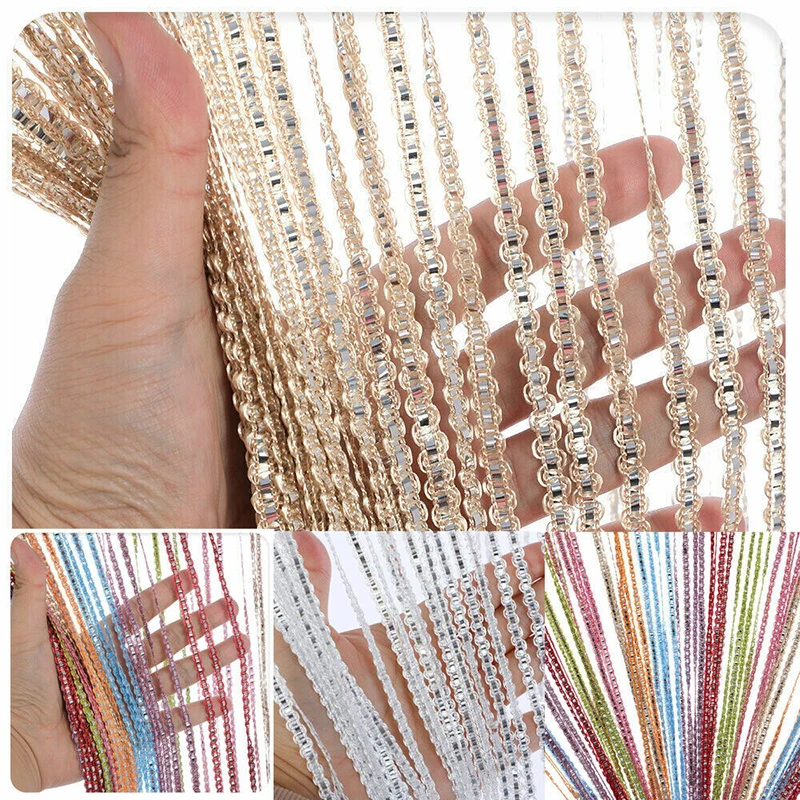 1x2m Beaded String Curtain Door Curtain Beads Thread Tassel Curtains Window Wall Panel Room Divider Doorway Home Wedding Decor