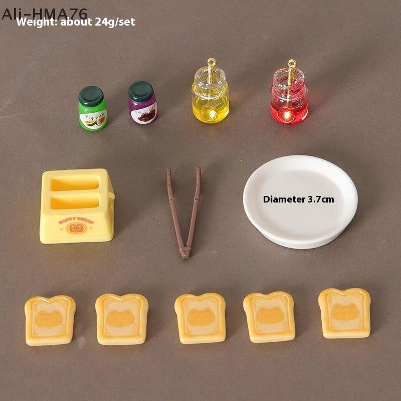 12Pcs/set 1:12 Dollhouse Miniature Bread Machine Jam Baking Clip Model Toy Doll House Accessories Children 's Pretend Play Toy