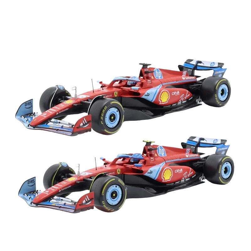 Novo Bburago 1:18 Ferrari Sf-24 Miami Gp F1 Sf-24 16 #   Leclerc 55 #   Sainz Formula1 Carro Die-Cast Modelo Liga Carro Coleção Brinquedo de Presente