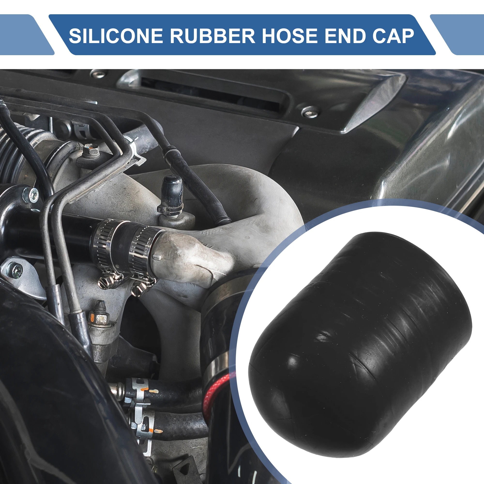 CSDOH 6mm/8mm/10mm/12mm/14mm/16mm/18mm-40mm ID 30mm Length Car Silicone Hose End Cap Silicone Tube for Bypass Tube Black