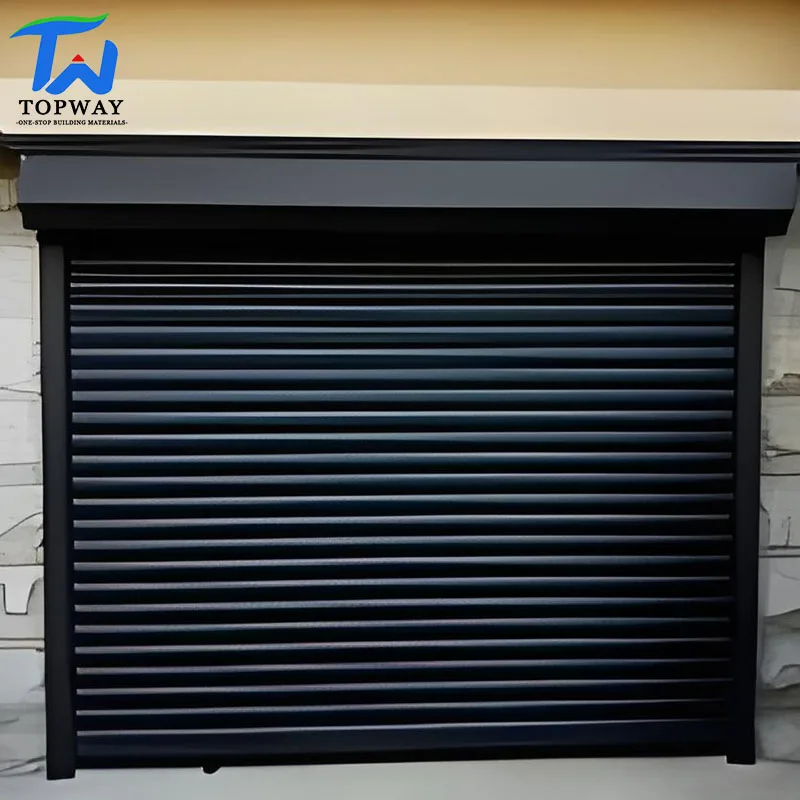 

Custom Modern Design Finished Black Vertical Anti-Theft Wind Proof Automatic Aluminum Villa Garage Security Roll Up Shutter Door