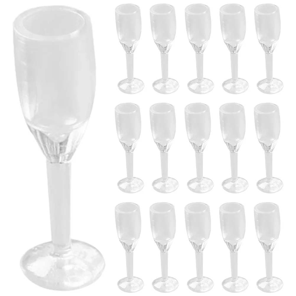 20 Pcs House Micro Goblet Miniature Glasses Cup Cocktail Model Toy Room