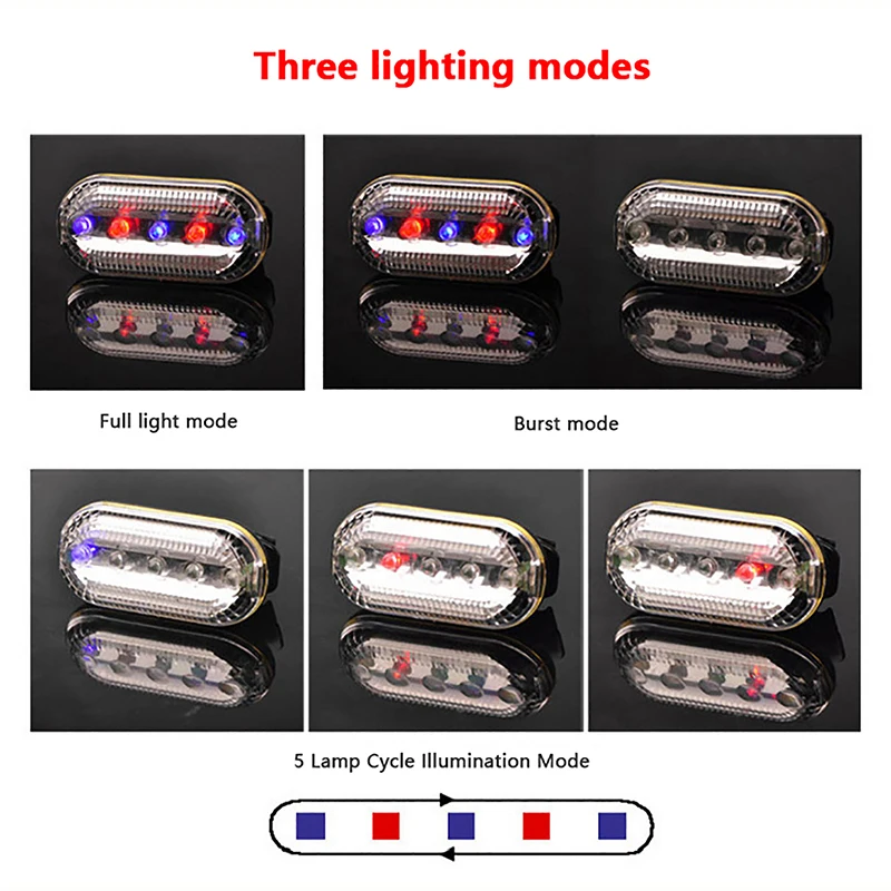 Lámpara LED de hombro para correr de noche, luz trasera de advertencia de seguridad para bicicleta, luz de policía eléctrica multifunción, senderismo y ciclismo