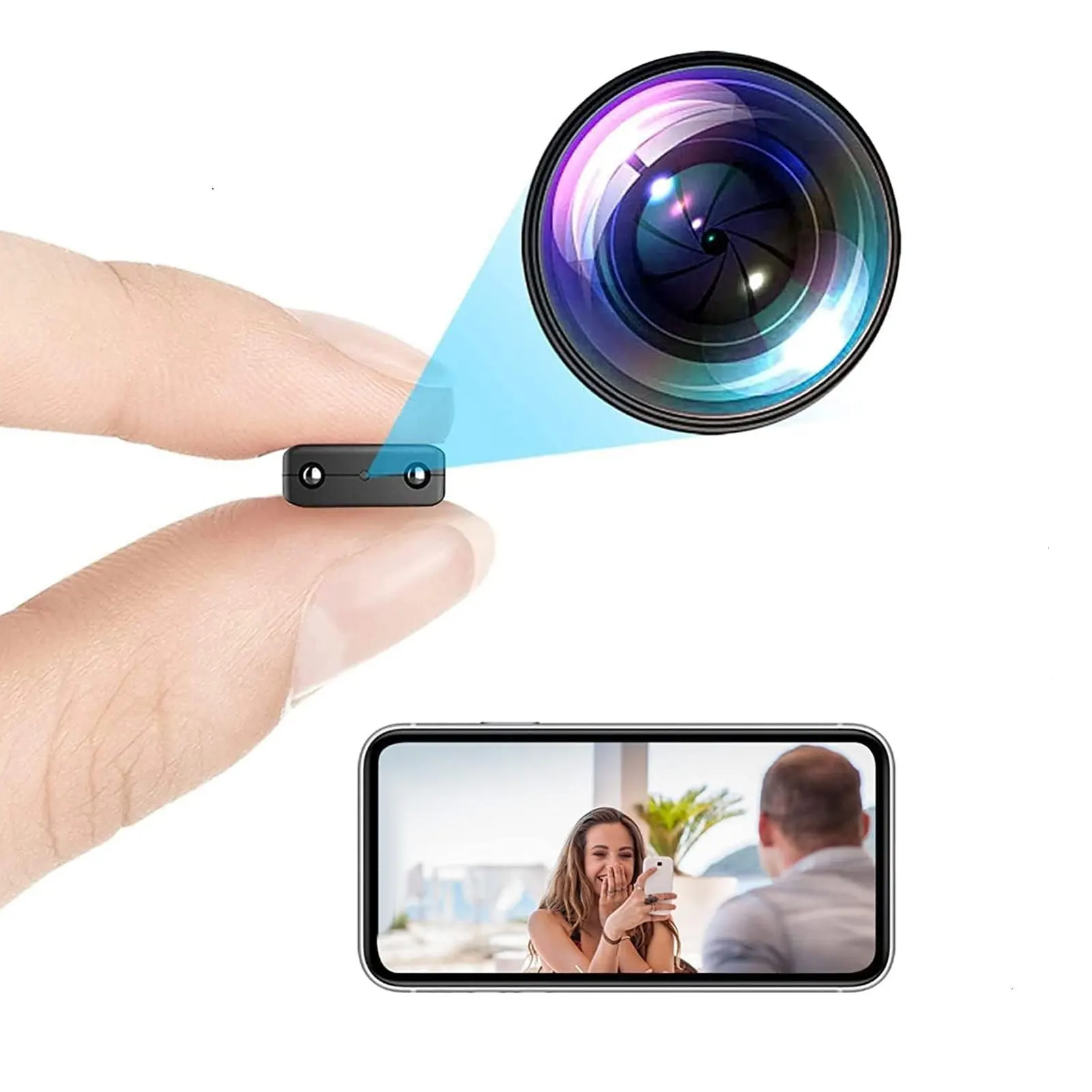 Mini Camera Ultra Thin Smart WiFi Low Power 1080P HD Night Vision Security Cam for Business Meetings Home Security Mini Camera