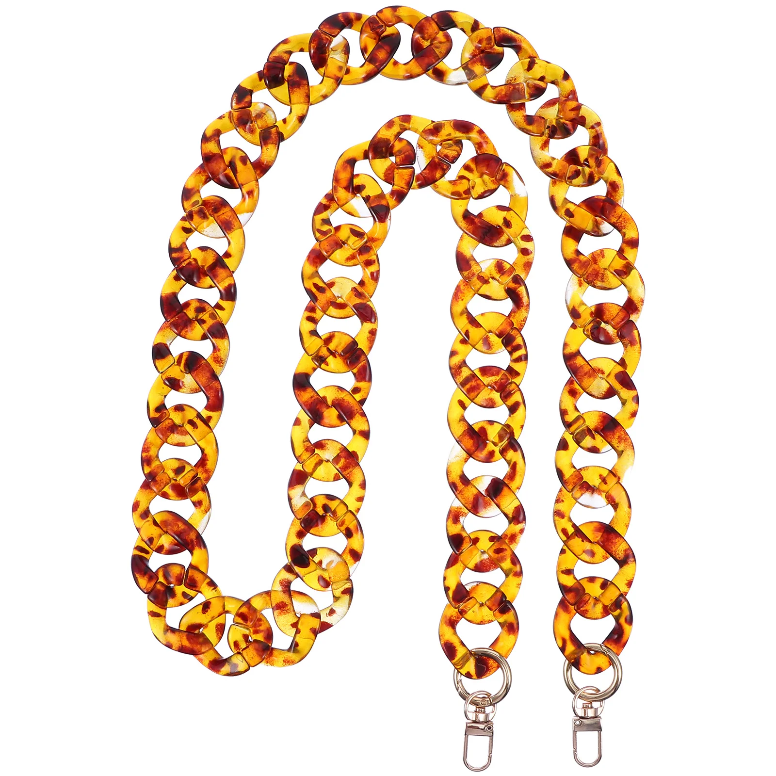 

1Pcs Leopard Resin Chain Retro Bag Chain Replacement Stylish Bag Accessory Various Bags Match Convenient Handbag Supply