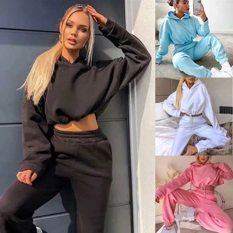 

Soft Women Two Piece Set 2024 New Women's Sweats Set Comfortable Fashion High-quality Sport Drawstring Versatile Daily Casual
