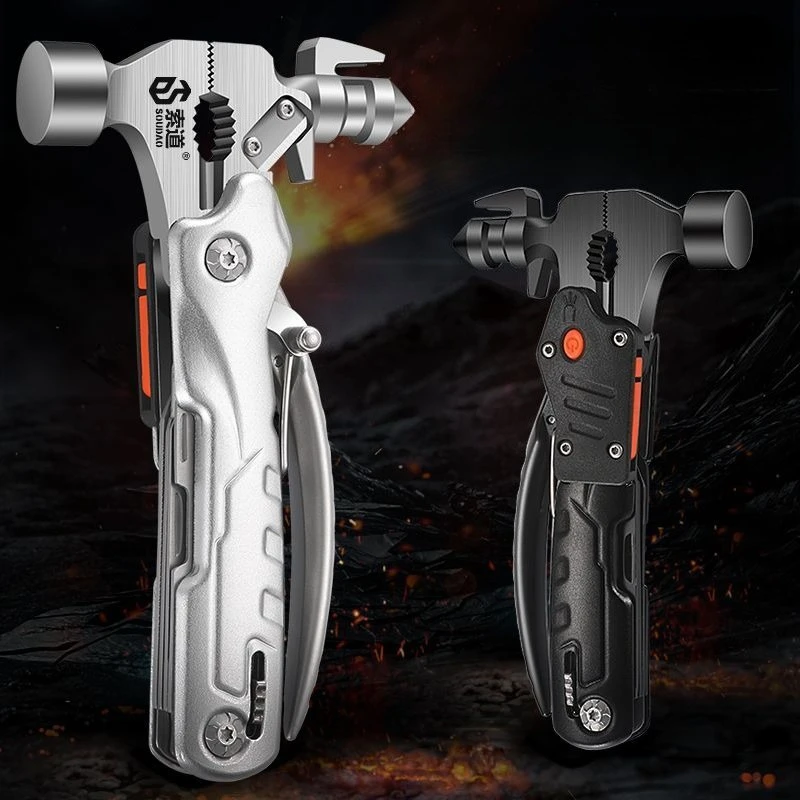 

Комбинированный гаечный ключ для кемпинга, плоскогубцы, молоток, многофункциональный складной молоток для выживания, разбивающий окно