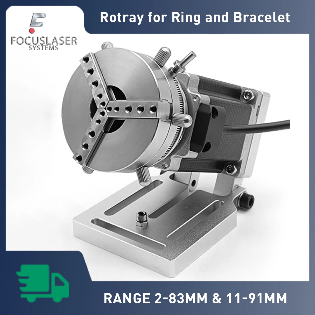 maquina de marcacao a laser de fibra eixo rotativo worktable clamping range 283 mm expansion range 11 91 mm para anel e pulseiras 01