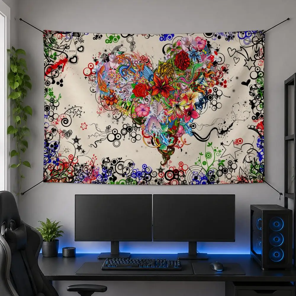 Fashion Street E-Ed Hardy Flags Flag Banner for Bedroom Dorm Party Home Living Room Game Room Gift