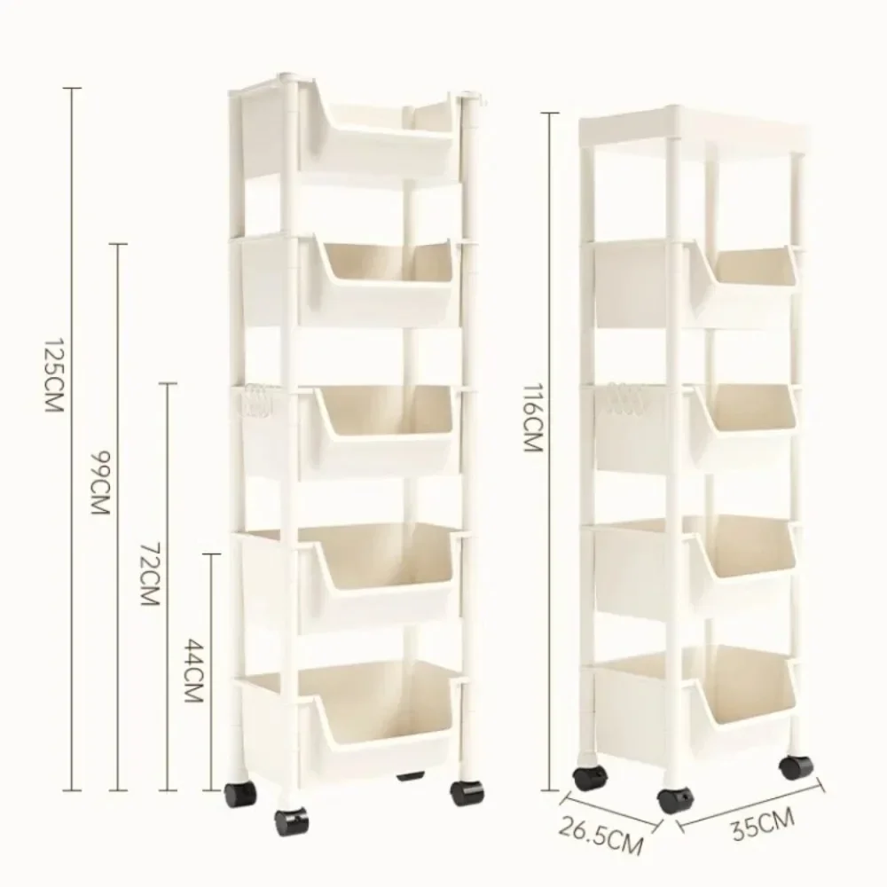 Półka na książki na kółkach Przenośny kreatywny regał kuchenny z kółkami Mobilna witryna do salonu Narożna ruchoma półka na książki