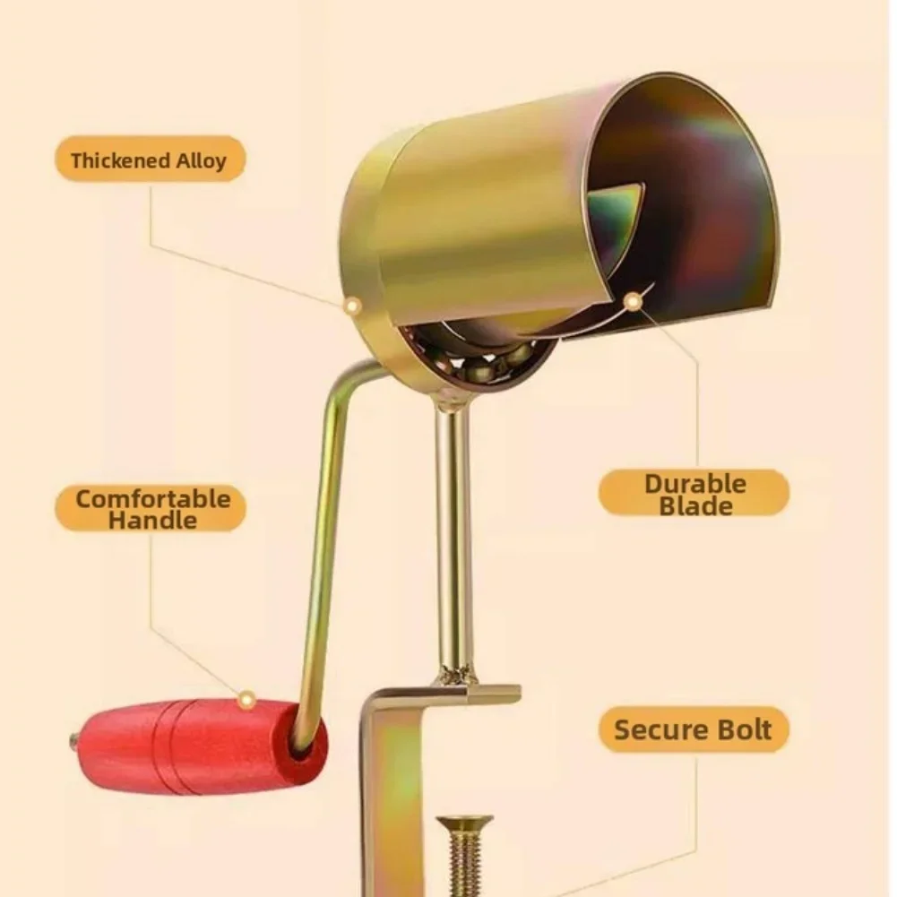 Hand Operated Corn Sheller for Farm and For Home Use with Thickened Alloy Build Adjustable Willow Blades and Low-Effort Cranking