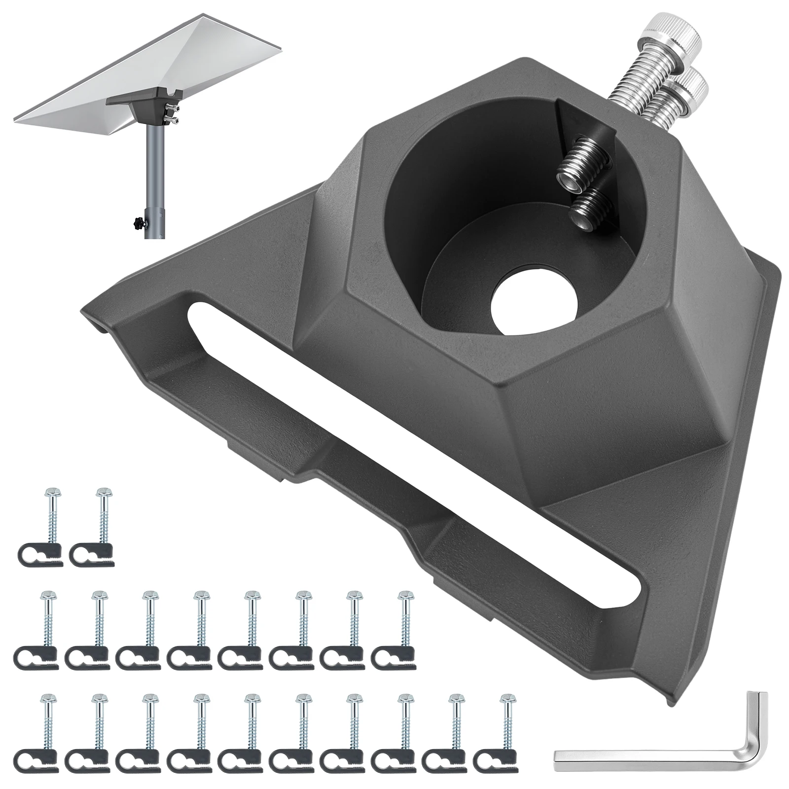 Starlink Pole Mount Adapter For Gen 3 Gen 4 Gen 4X 1.25-2.5 Inch Poles Universal Mast Mount 360 Degree Rotation 15 Degree Tilt