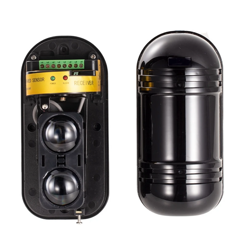 Allarme rilevatore sensore a infrarossi wireless a 2 raggi antipioggia 100M distanza di rilevamento per sistema antifurto domestico GSM Wifi