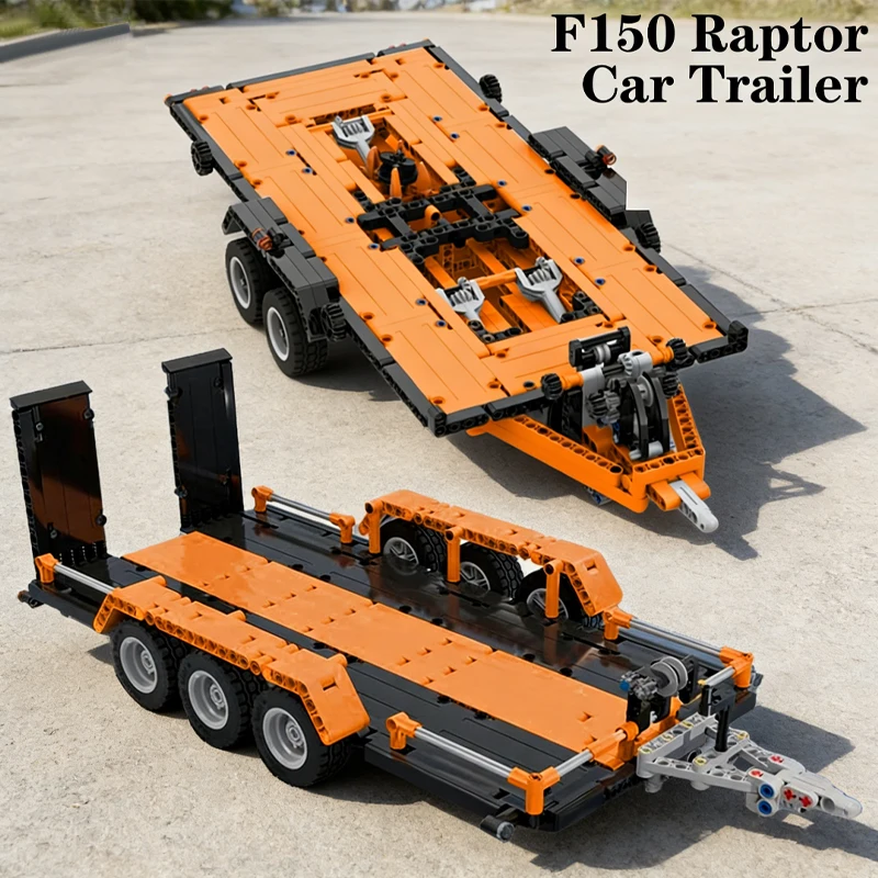 

Технический конструктор MOC: Модель пикапа F-150 Raptor с прицепом, улучшенная версия, 42126, для самостоятельной сборки, детский подарок